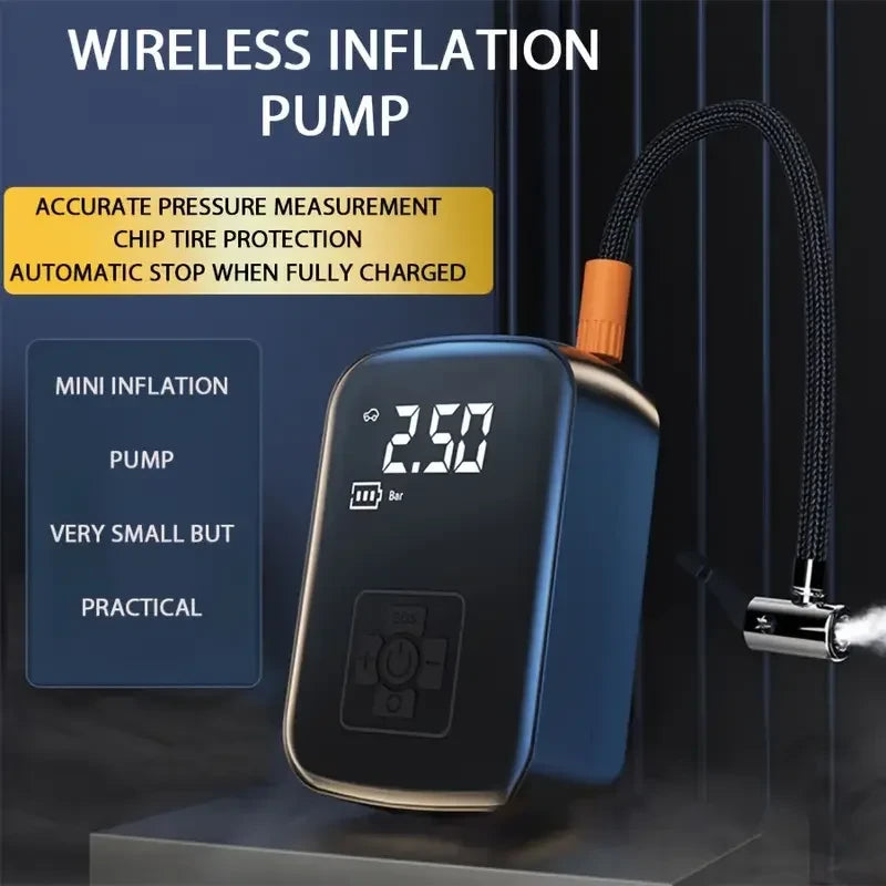 Wireless Portable Tire Inflator – Cordless Air Pump for Car, Bike & More